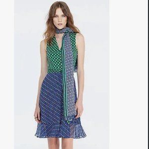 Diane Von Furstenberg Bethanie Dot Silk Wrap Dress Like New Sz 2